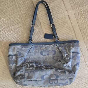 Coach Blue Signature Tote Bag